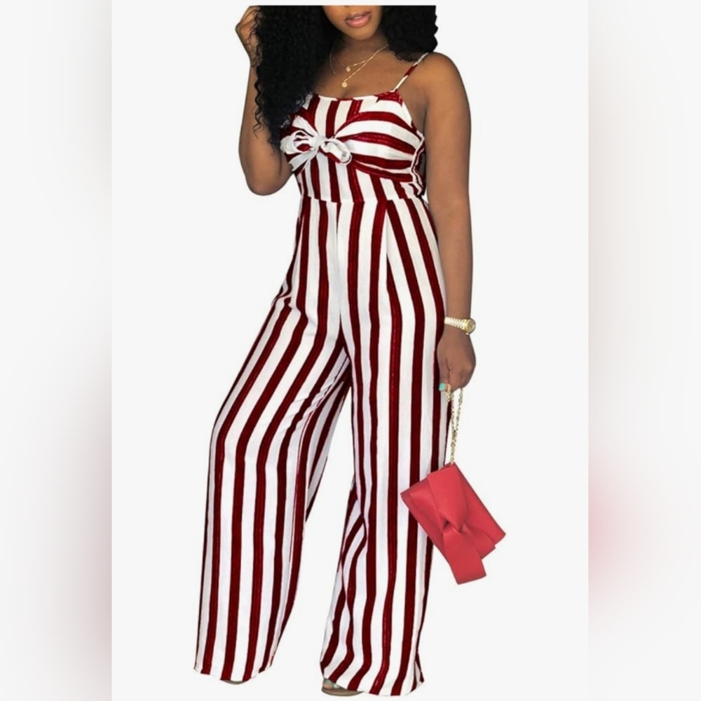 Striped Red and White Jumpsuit